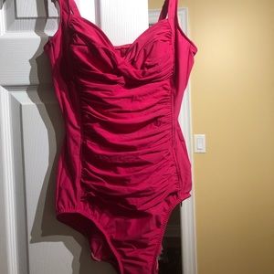 Brand new never worn radiant pink one piece swim suit